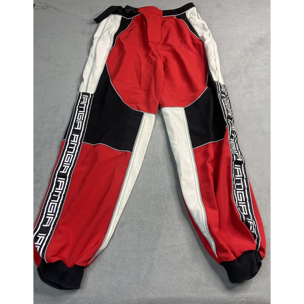 I.AM.GIA Pants Women Large Motocross Joggers Red Black Biker Sport Spellout Logo